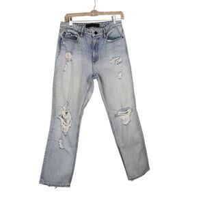 Alexander Wang X Cult Light Blue Wash Distressed High Rise Denim Jeans Size 29